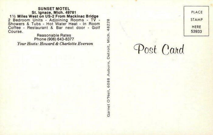 Sunset Motel - Old Postcard View